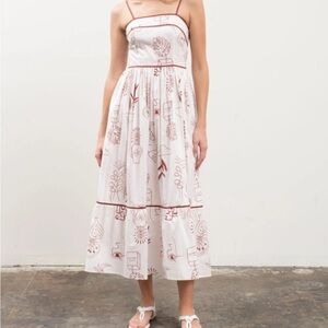 Moon River White & Red Tiered Sundress